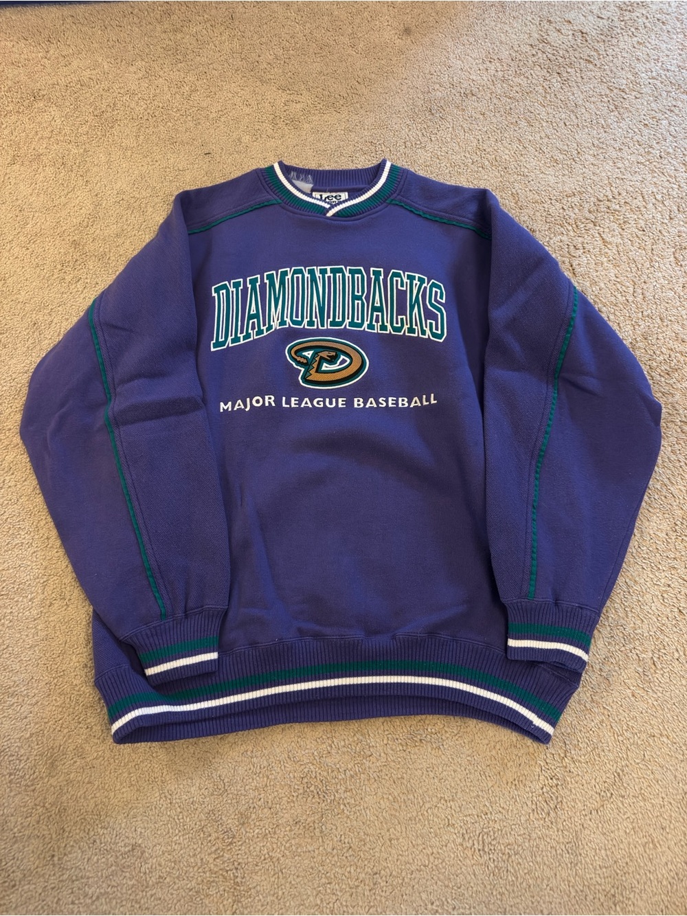 Vintage Large Lee Arizona Diamondbacks Purple Crewneck Sweatshirt